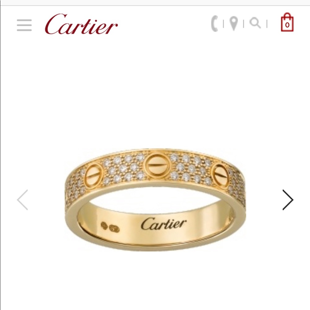 Authentic cartier love paved wedding ring